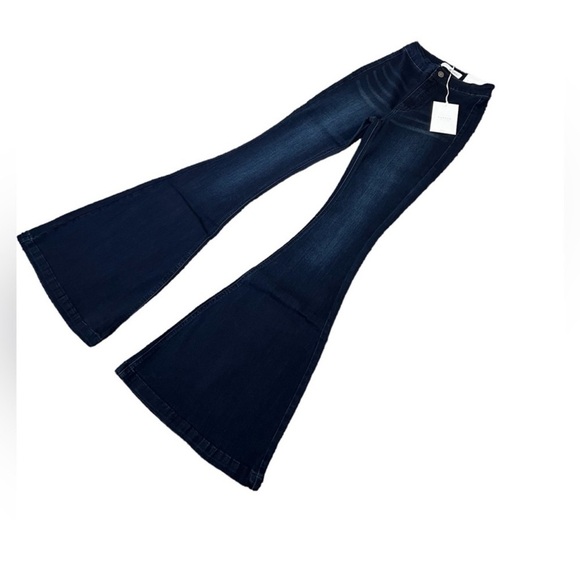 Kancan Dark Wash High Rise Flare Jeans - Picture 4 of 15